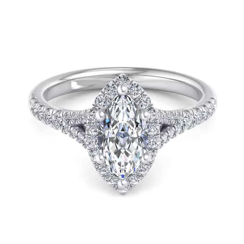 Platinum Grace Halo Engagement Ring