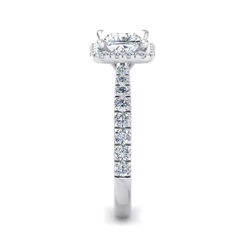 14K White Gold Riley Halo Engagement Ring