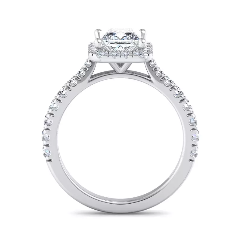 14K White Gold Riley Halo Engagement Ring