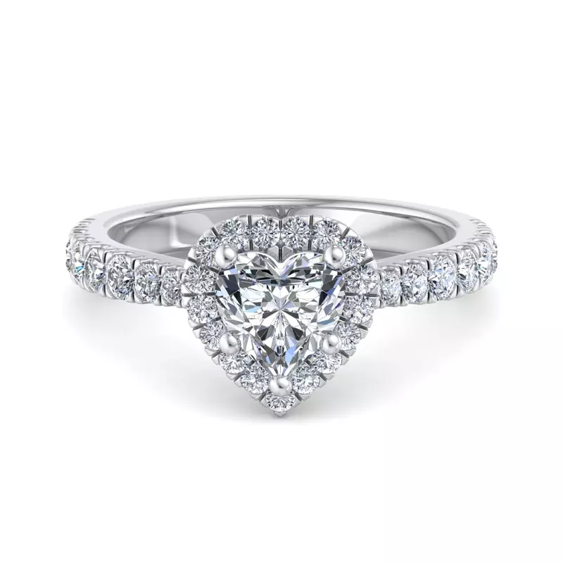 14K White Gold Riley Halo Engagement Ring