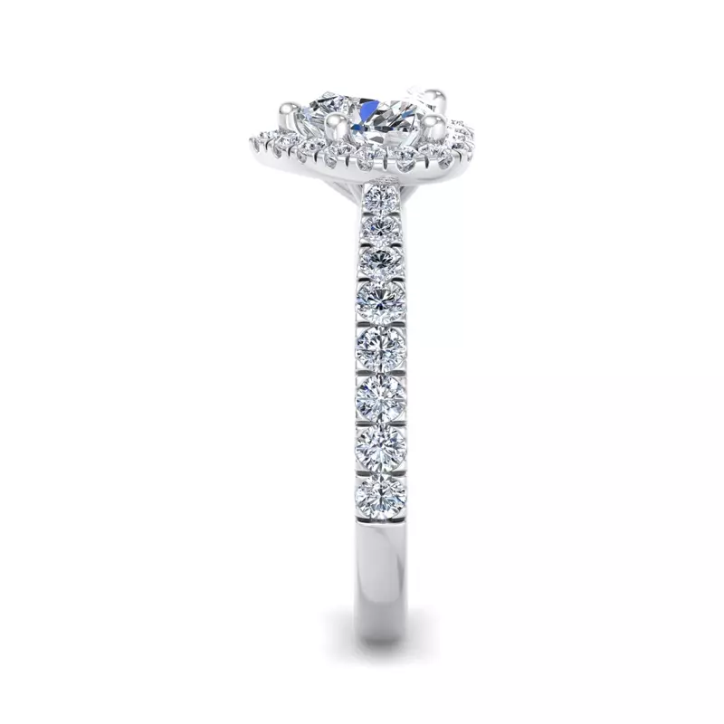 14K White Gold Riley Halo Engagement Ring