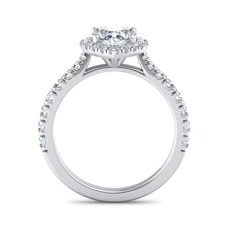 14K White Gold Riley Halo Engagement Ring