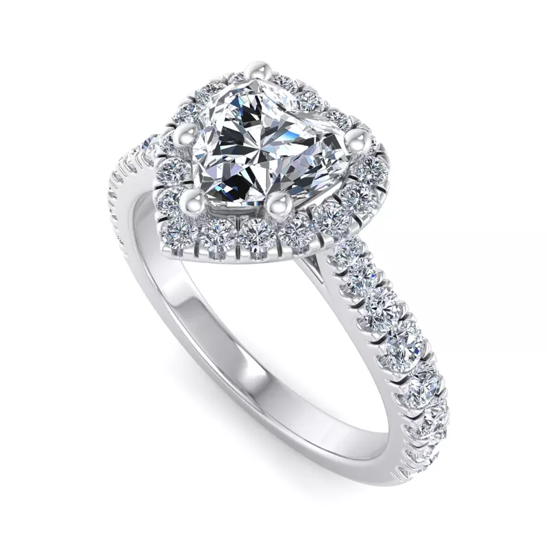 14K White Gold Riley Halo Engagement Ring