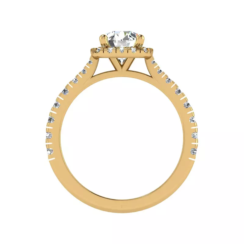 14K Yellow Gold Riley Halo Engagement Ring