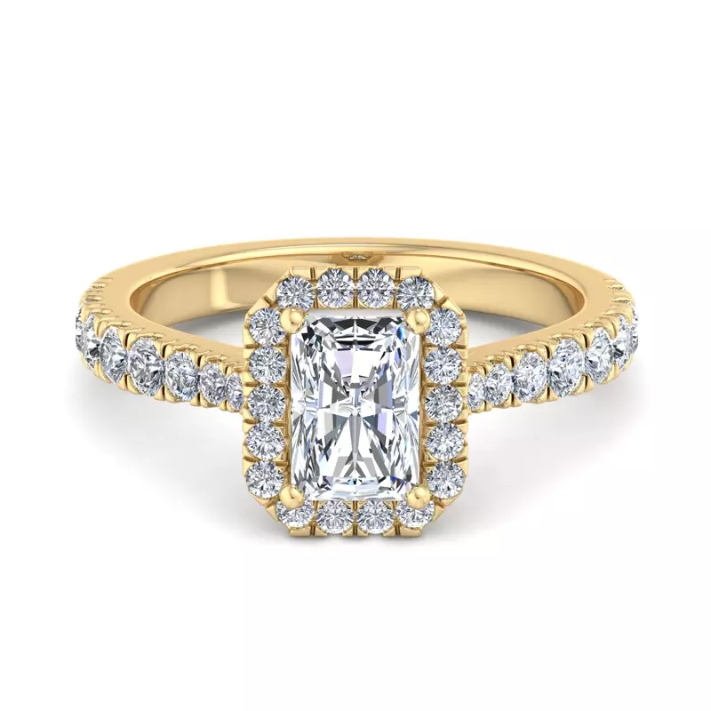 14K Yellow Gold Riley Halo Engagement Ring
