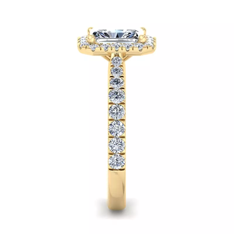 14K Yellow Gold Riley Halo Engagement Ring
