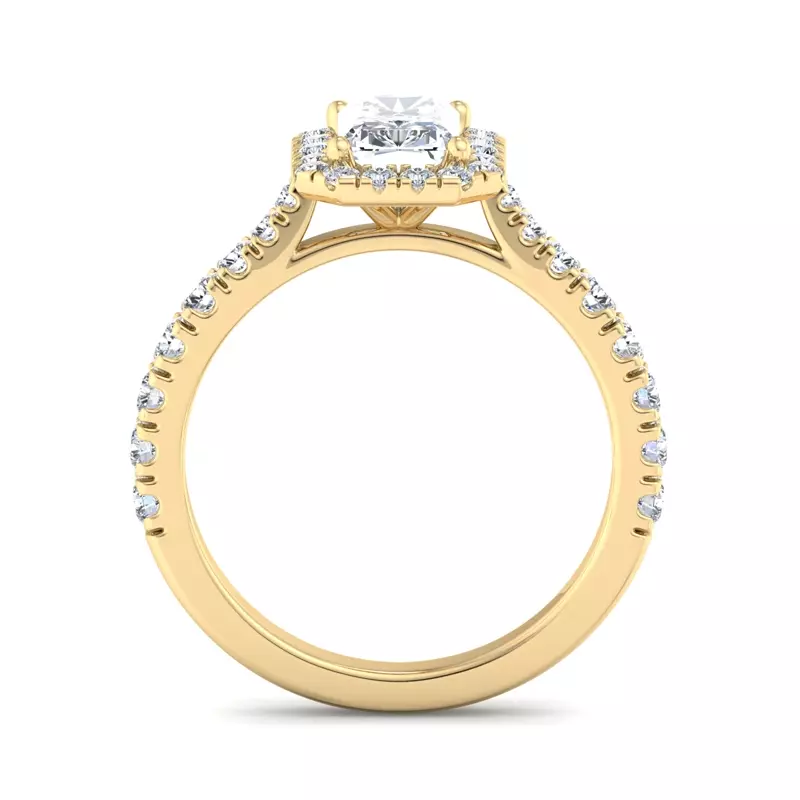 14K Yellow Gold Riley Halo Engagement Ring