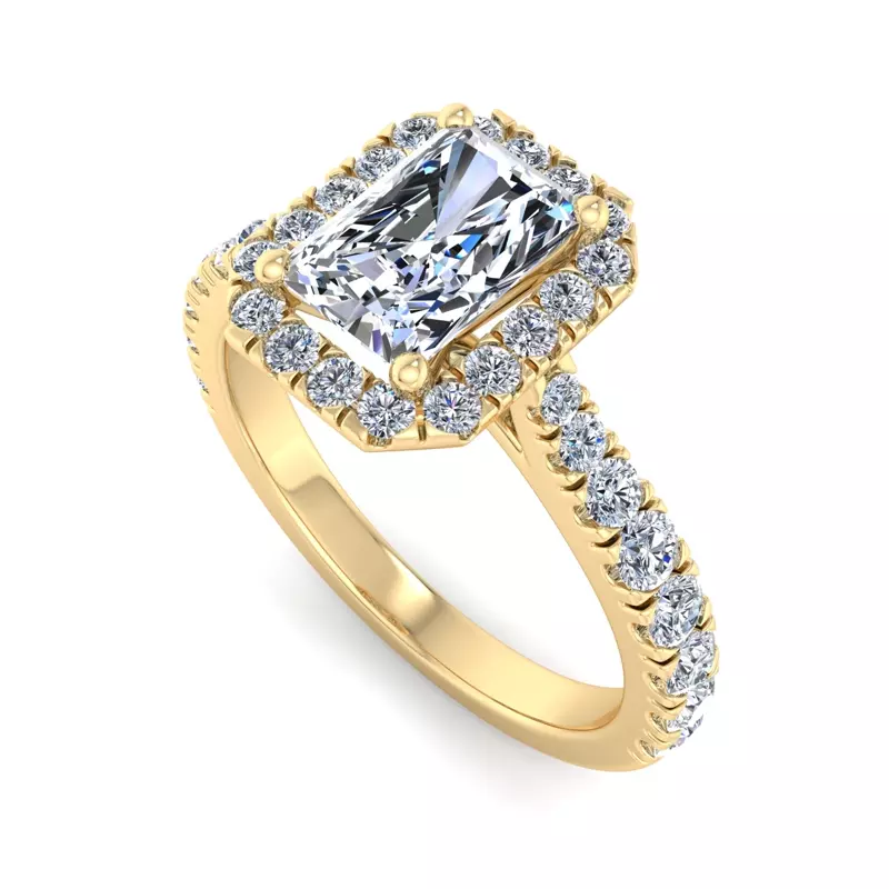 14K Yellow Gold Riley Halo Engagement Ring
