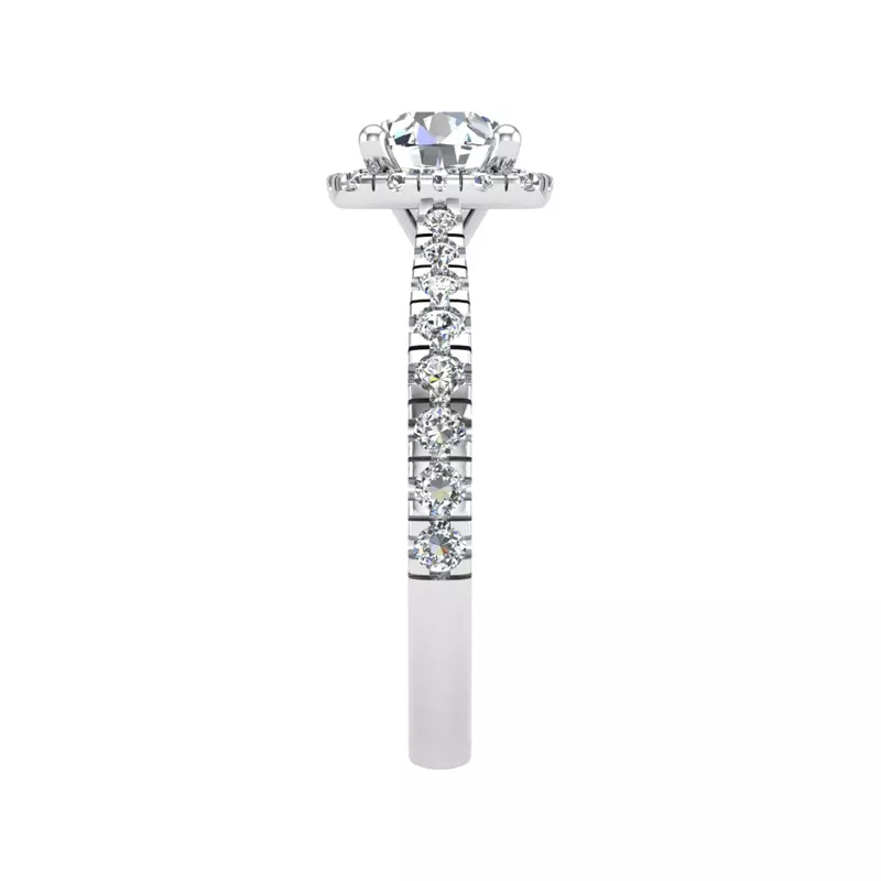 18K White Gold Riley Halo Engagement Ring