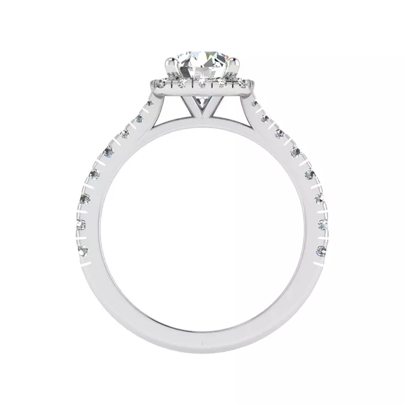 18K White Gold Riley Halo Engagement Ring