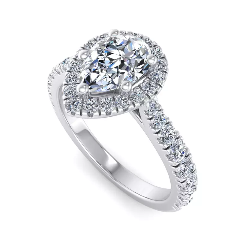 Platinum Riley Halo Engagement Ring