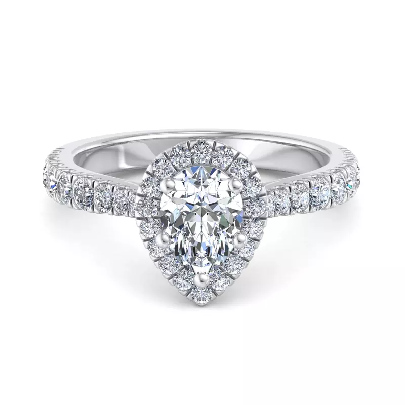 Platinum Riley Halo Engagement Ring