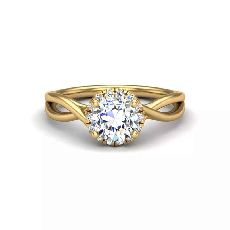 14K Yellow Gold Adaline Halo Engagement Ring