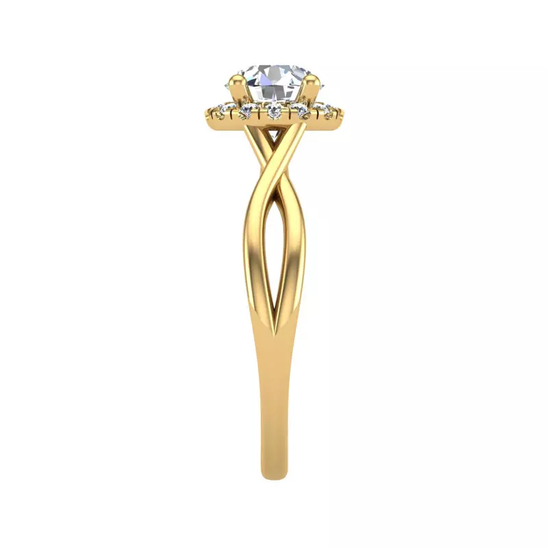 14K Yellow Gold Adaline Halo Engagement Ring