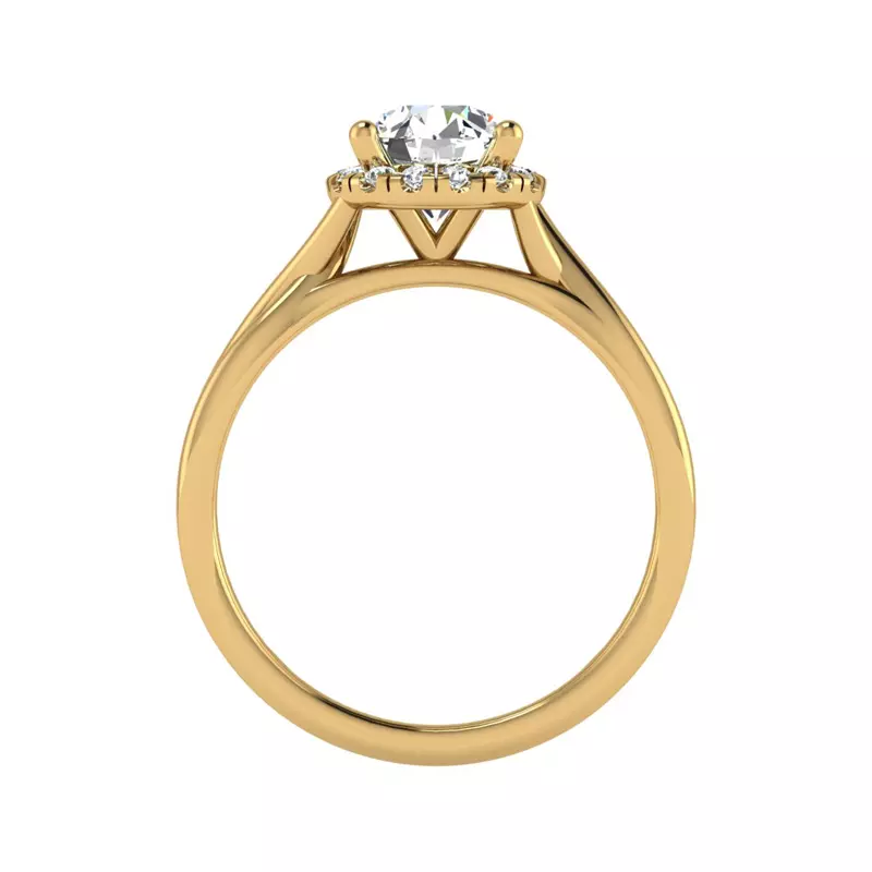 14K Yellow Gold Adaline Halo Engagement Ring