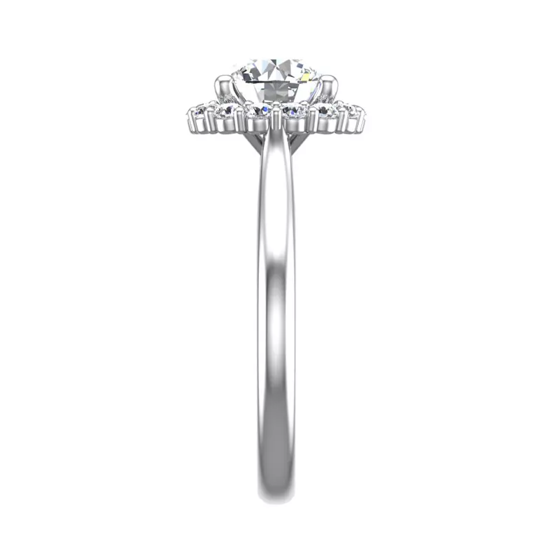 14K White Gold Aria Floral Halo Engagement Ring