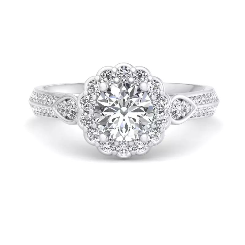 Platinum Phoenix Halo Wrap Engagement Ring