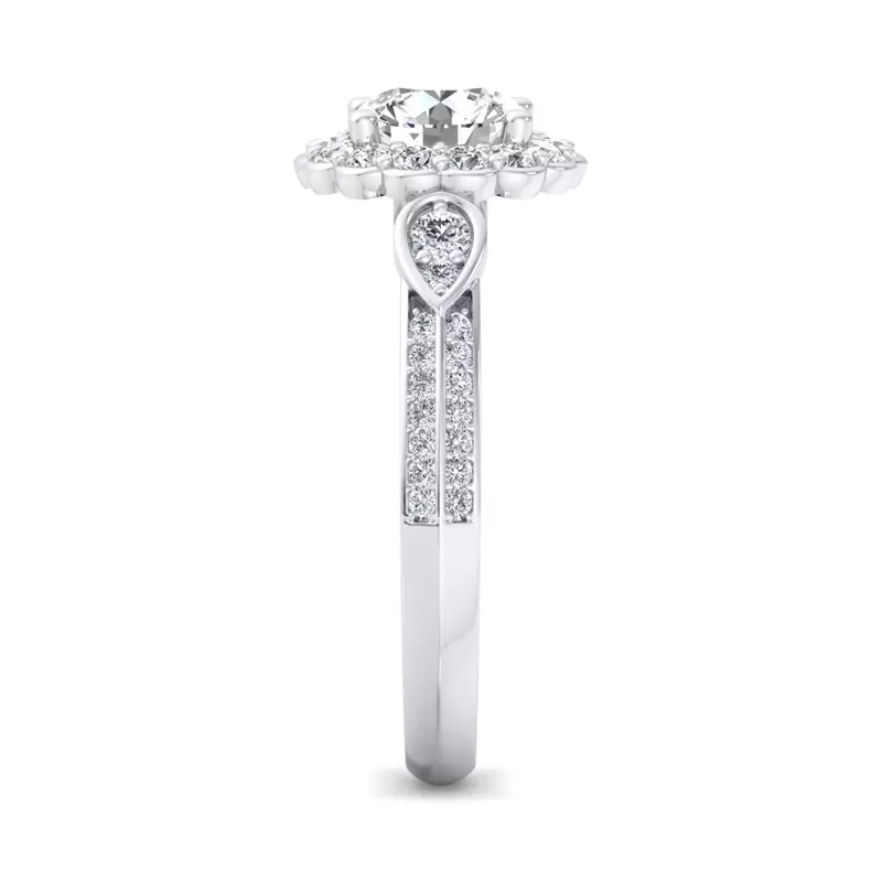 Platinum Phoenix Halo Wrap Engagement Ring