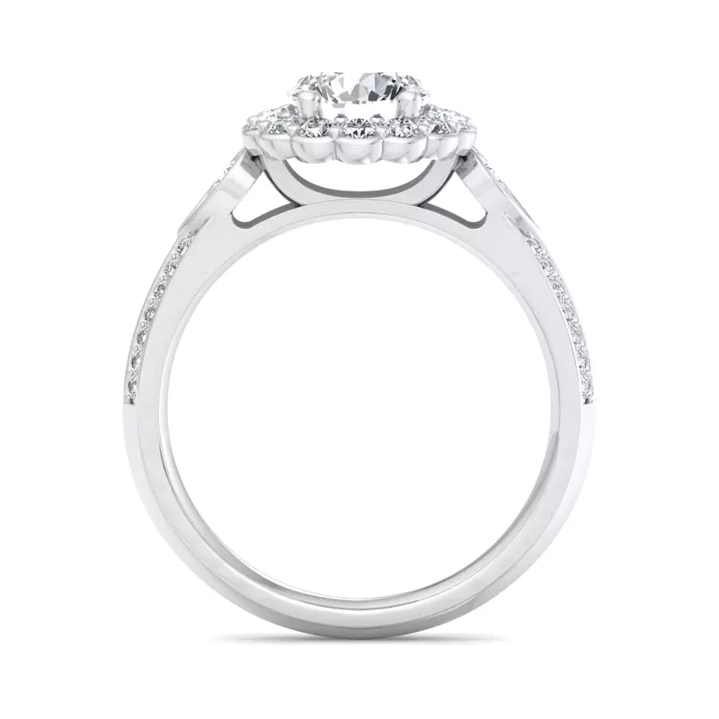 Platinum Phoenix Halo Wrap Engagement Ring