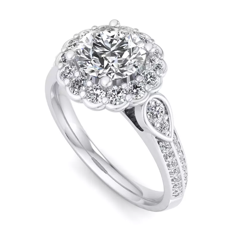 Platinum Phoenix Halo Wrap Engagement Ring