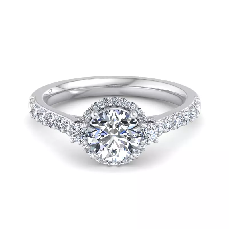 14K White Gold Annie Halo Engagement Ring