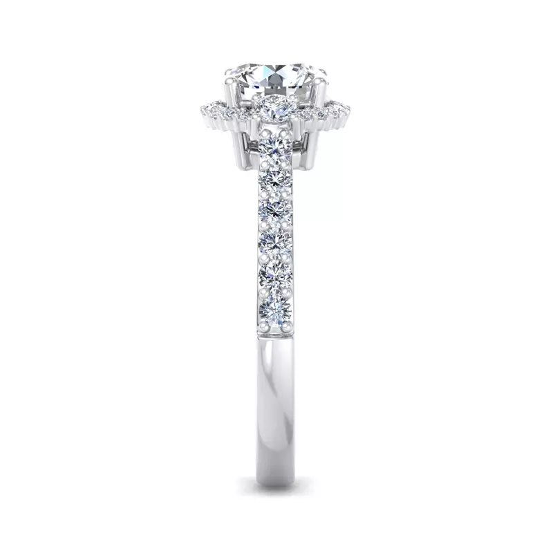 14K White Gold Annie Halo Engagement Ring