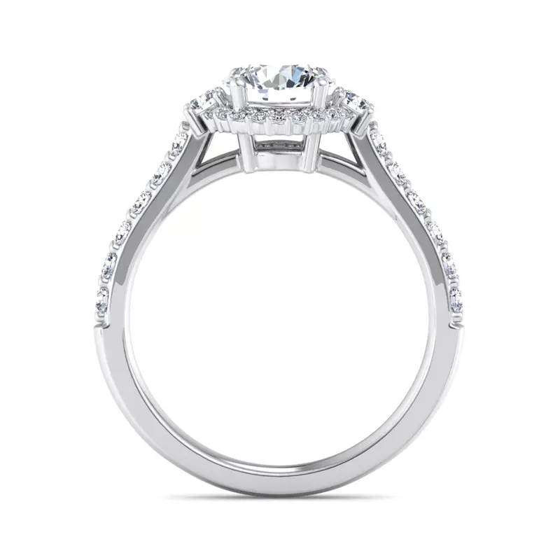 14K White Gold Annie Halo Engagement Ring