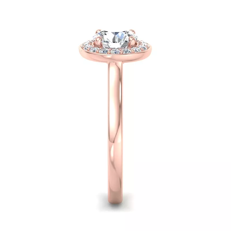 14K Rose Gold Cait Halo Engagement Ring