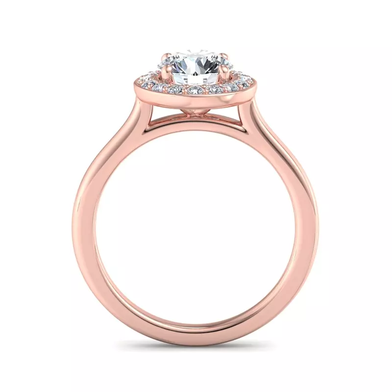 14K Rose Gold Cait Halo Engagement Ring