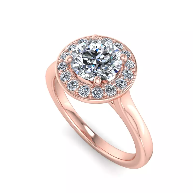 14K Rose Gold Cait Halo Engagement Ring