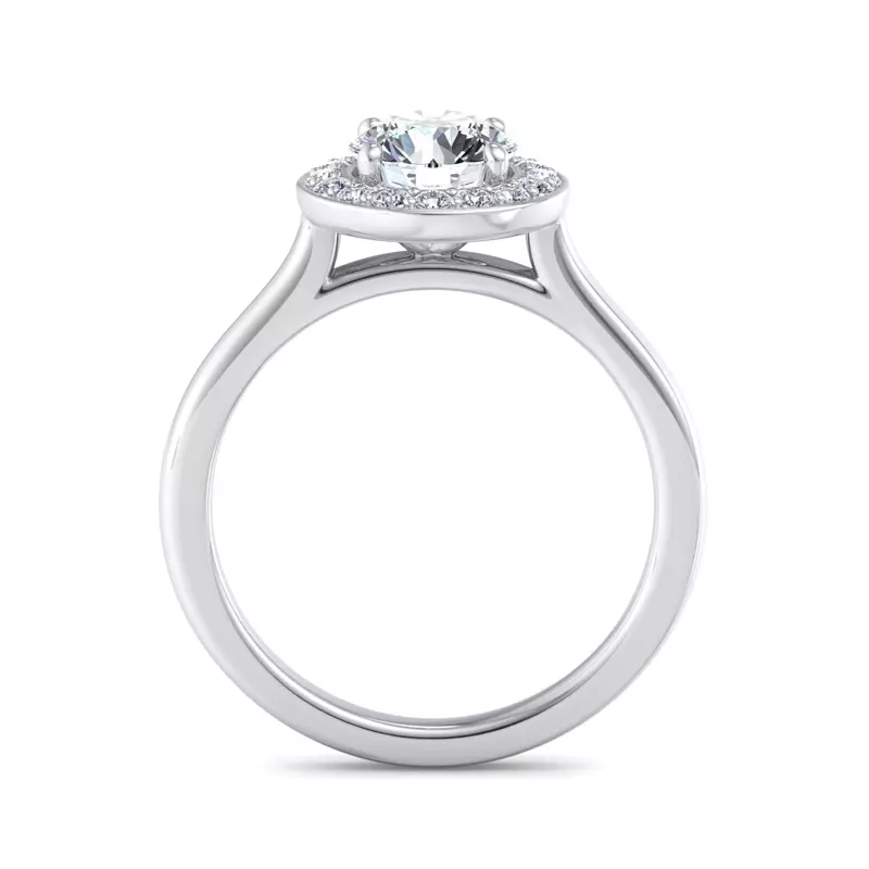 Platinum Cait Halo Engagement Ring