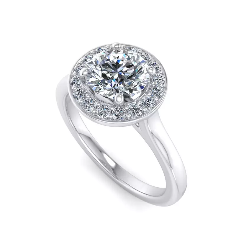 Platinum Cait Halo Engagement Ring