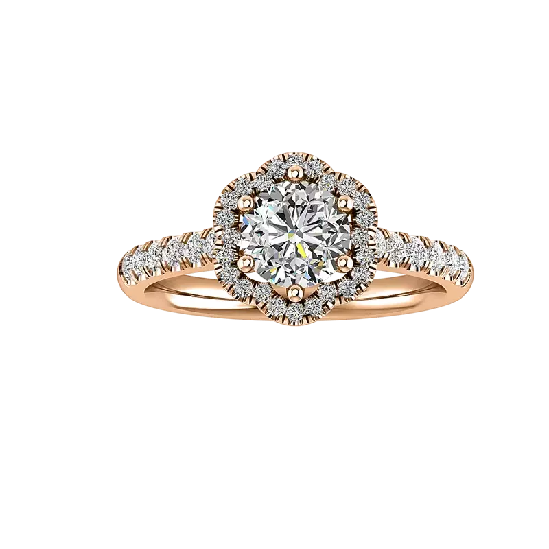 14K Rose Gold Cali Halo Engagement Ring