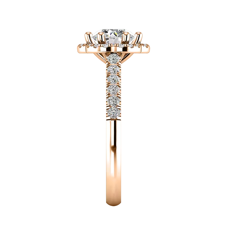 14K Rose Gold Cali Halo Engagement Ring