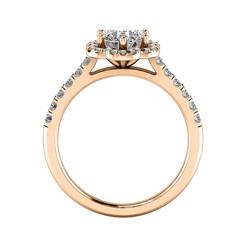 14K Rose Gold Cali Halo Engagement Ring