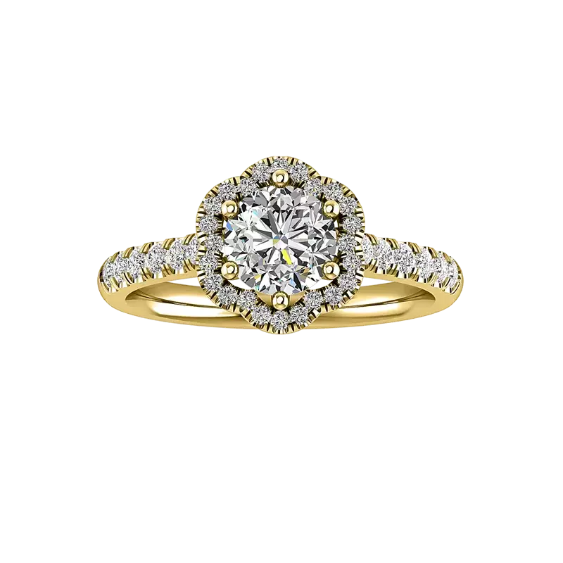 18K Yellow Gold Cali Halo Engagement Ring