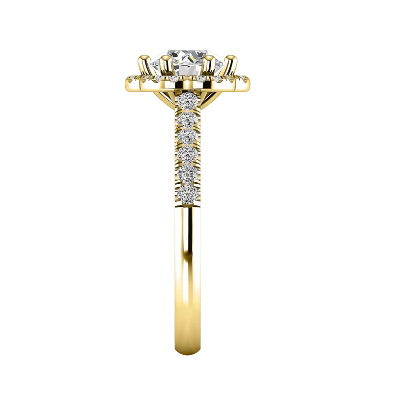 18K Yellow Gold Cali Halo Engagement Ring