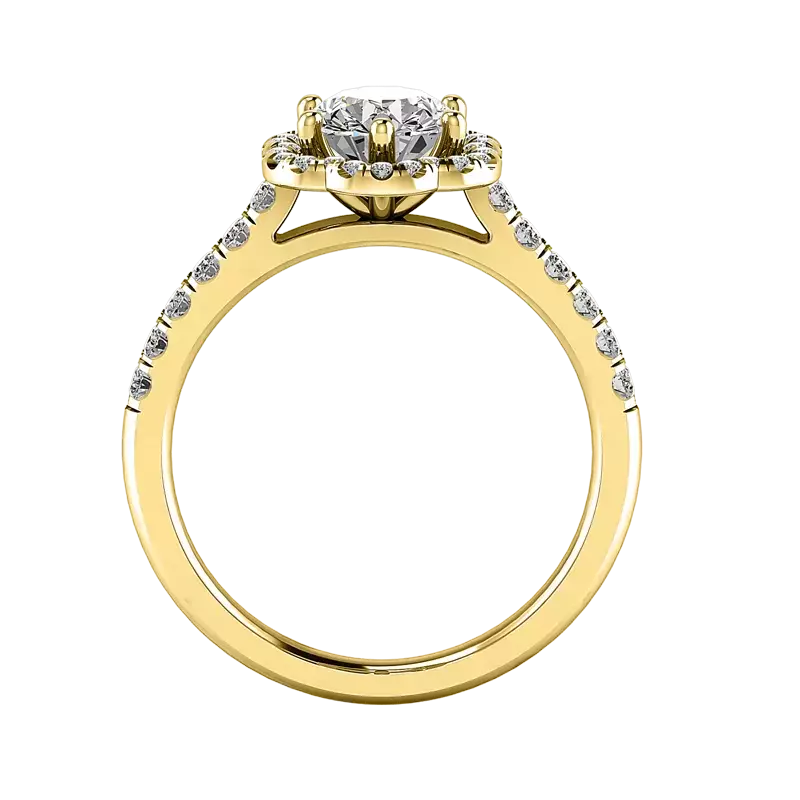 18K Yellow Gold Cali Halo Engagement Ring