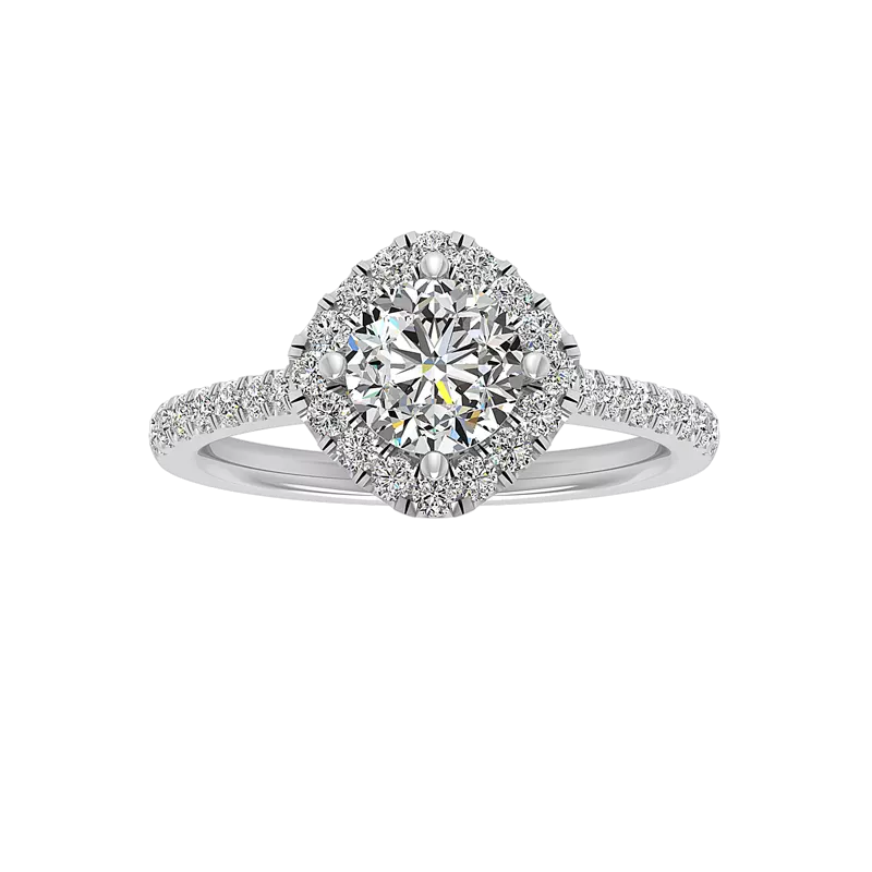 14K White Gold Maggie Halo Engagement Ring