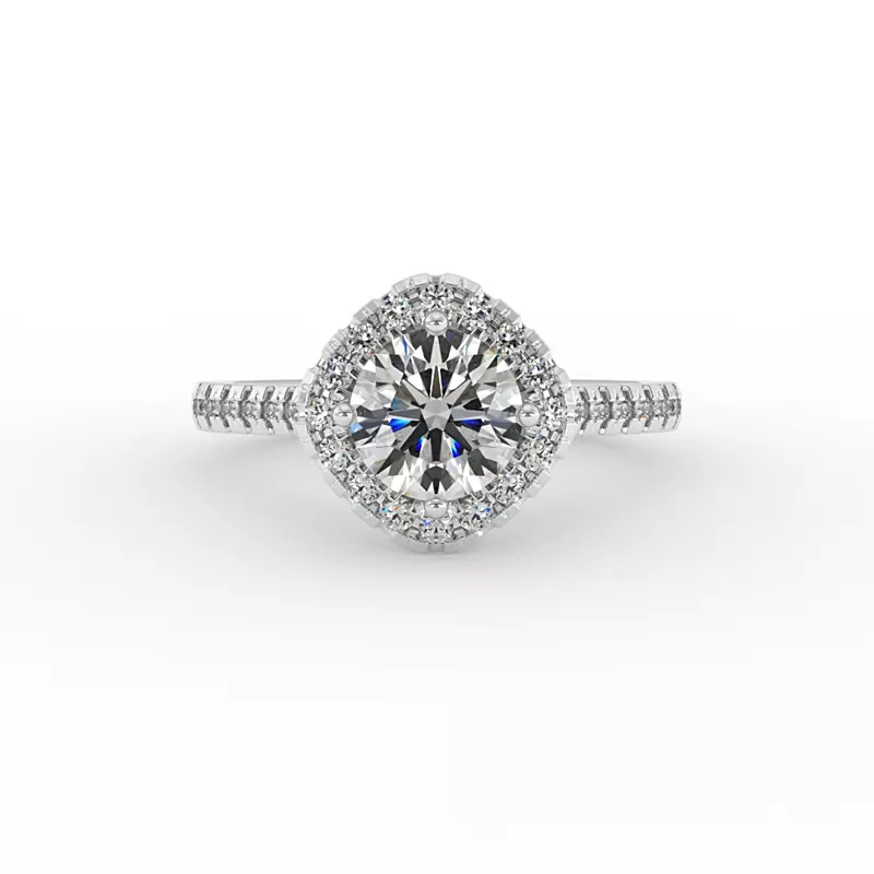 14K White Gold Maggie Halo Engagement Ring