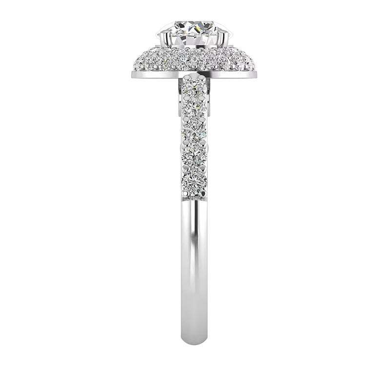 18K White Gold Leia Double Halo Engagement Ring