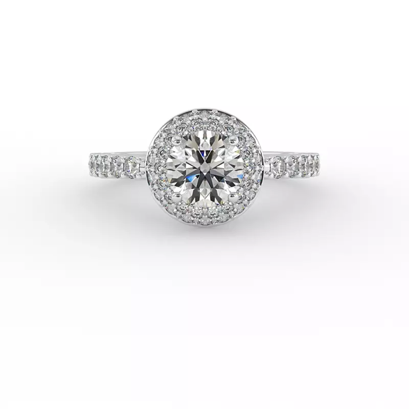 18K White Gold Leia Double Halo Engagement Ring