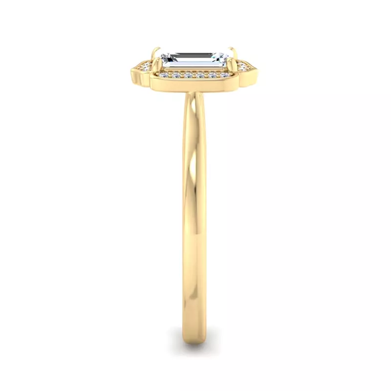 18K Yellow Gold Lennon Halo Engagement Ring