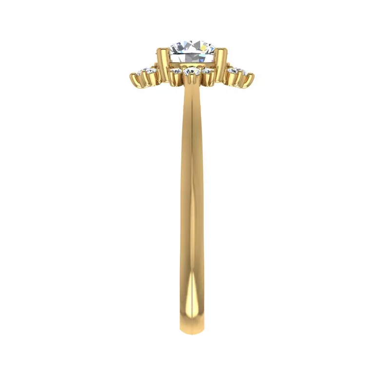 14K Yellow Gold Saylor Burst Halo Engagement Ring