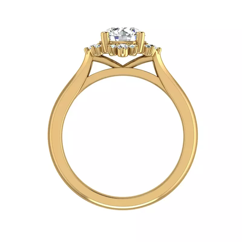 14K Yellow Gold Saylor Burst Halo Engagement Ring