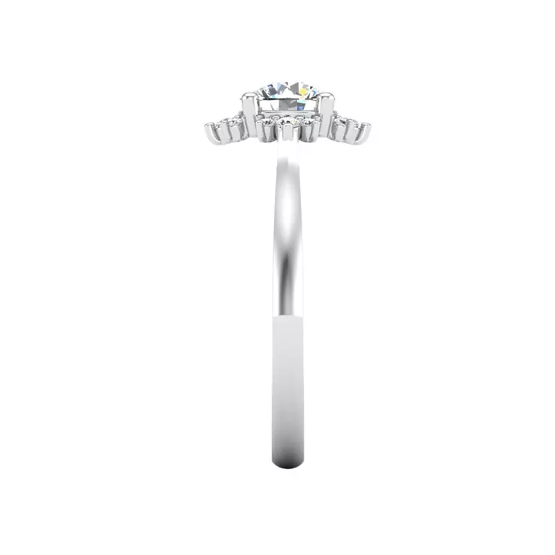 18K White Gold Saylor Burst Halo Engagement Ring