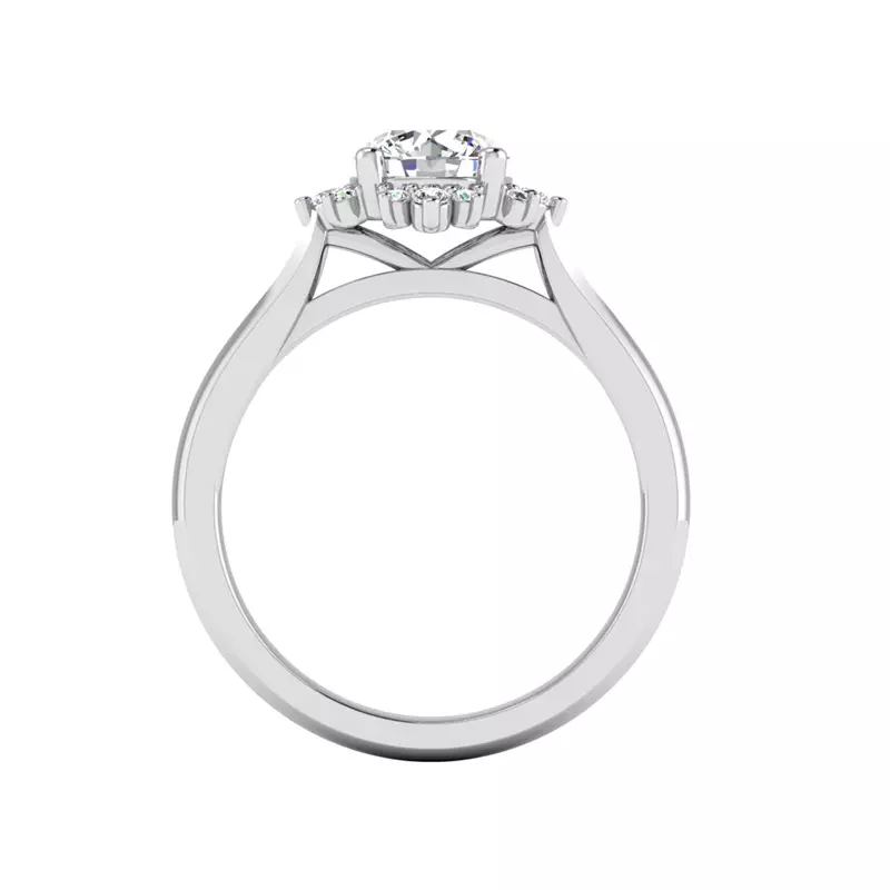 18K White Gold Saylor Burst Halo Engagement Ring