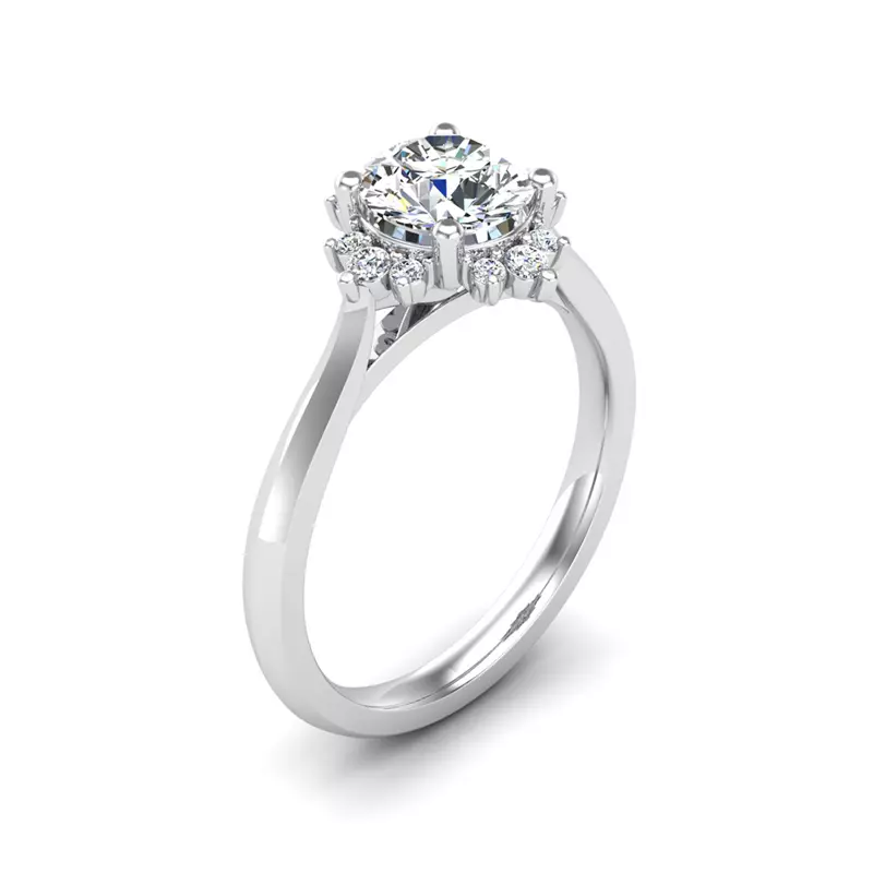 Platinum Saylor Burst Halo Engagement Ring
