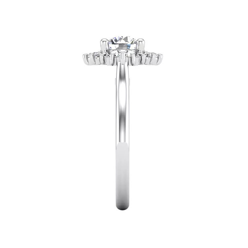 18K White Gold Jayla Ballerina Halo Engagement Ring