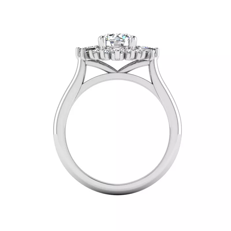 18K White Gold Jayla Ballerina Halo Engagement Ring